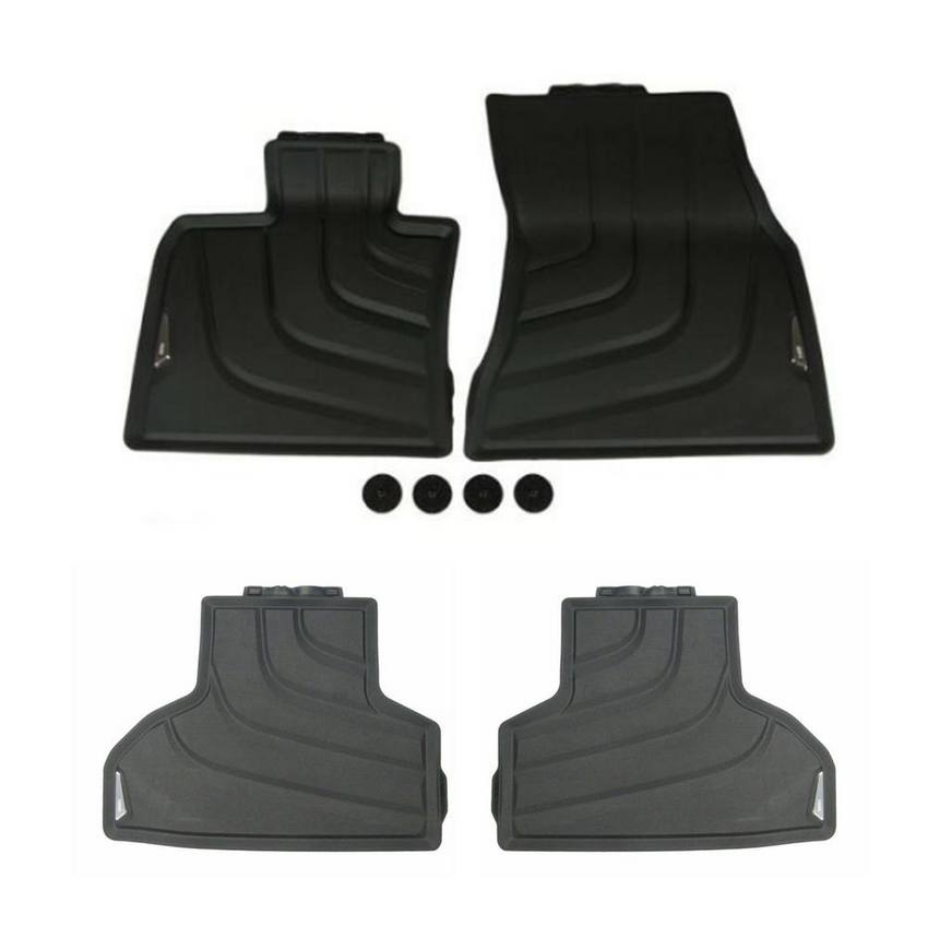 BMW Floor Mat Set - Front and Rear (All Weather) (Rubber) (Black)